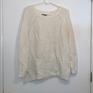 Warm white knitted sweater